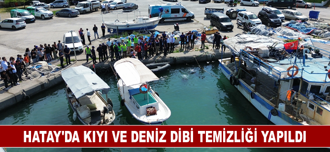 Hatay'da kıyı ve deniz dibi temizliği yapıldı
