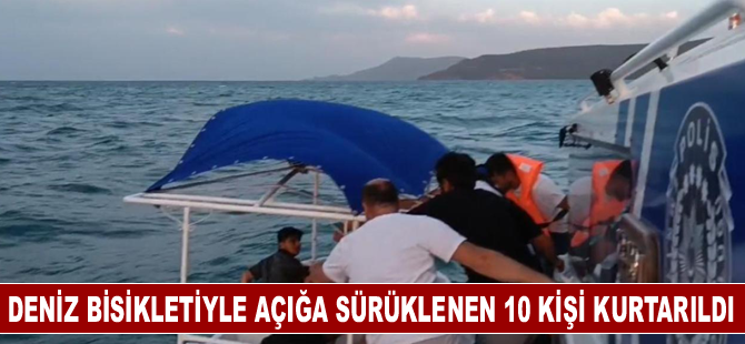 Deniz bisikletleriyle açıldıkları Van Gölü'nde sürüklenen 10 kişi kurtarıldı