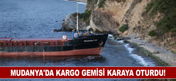 Mudanya'da kargo gemisi karaya oturdu!