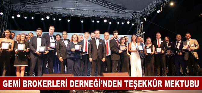 Gemi Brokerleri Derneği, teşekkür mektubu yayınladı