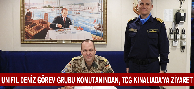 UNIFIL Deniz Görev Grubu Komutanı Tuğamiral Kesten, TCG Kınalıada'yı ziyaret etti