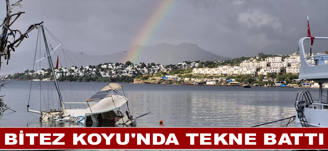 Bitez Koyu'nda tekne battı