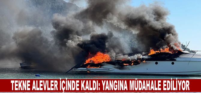 Tekne alevler içinde kaldı: Yangına müdahale ediliyor