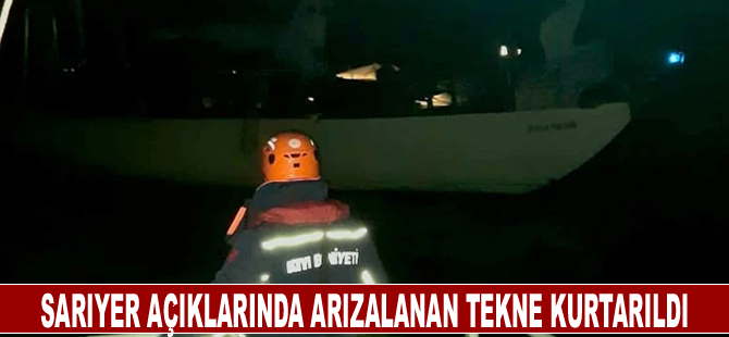 Sarıyer açıklarında tekne arızalandı