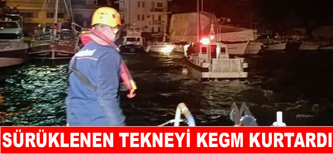 Fethiye'de sürüklenen teknenin imdadına KEGM yetişti