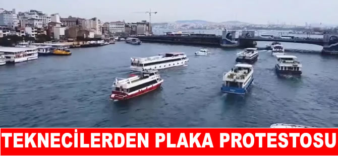 Haliç'te tekne sahiplerinden plaka protestosu