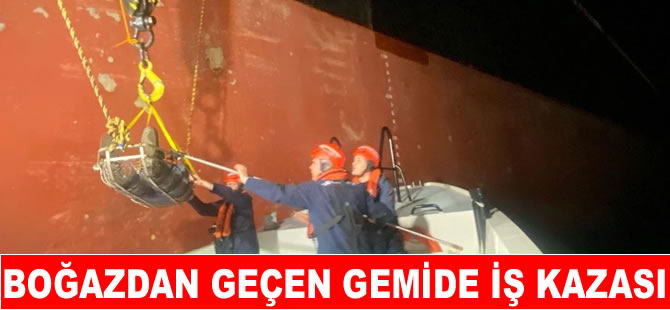 Gemide yaralanan denizci tahliye edildi