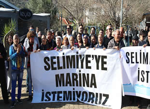 Marmaris Selimiye’de marina protestosu