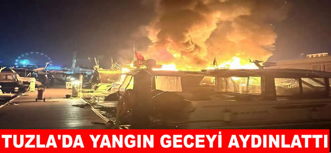 Tuzla marinada korkutan yangın! 4 tekne küle döndü