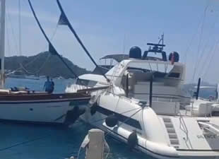 Muğla'da gulet ile lüks motoryat çatıştı