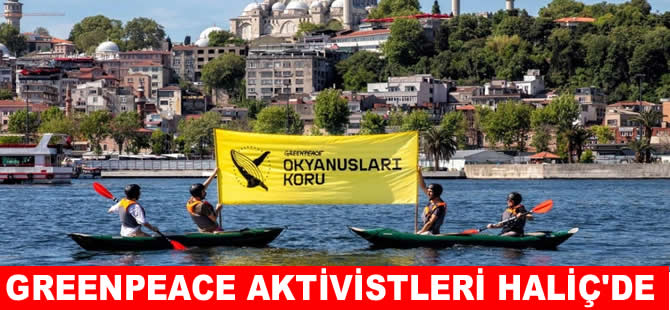 Greenpeace aktivistlerinen Haliç’te  ‘Okyanusları koru’ çağrısı