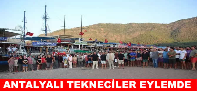 Antalya'da teknecilerden kornalı eylem