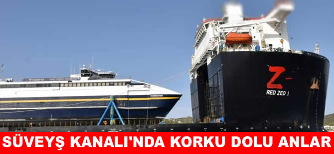 Süveyş Kanalı’nda korku dolu anlar! Yük gemisi limana çarptı!