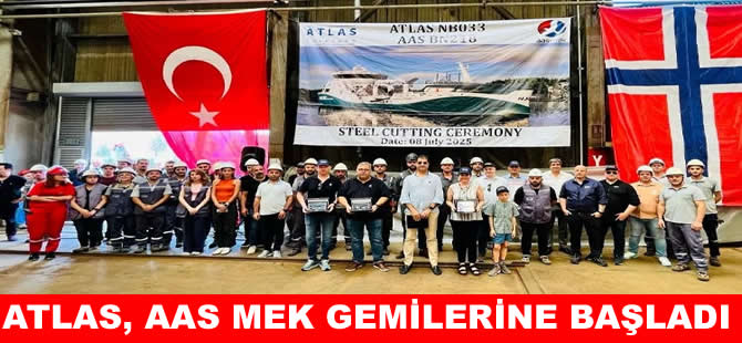 Atlas Tersanesi Aaas Mek gemisi için çelik kesti