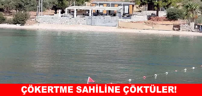 Çökerme sahiline duvar ördü, denize şerit çekti!