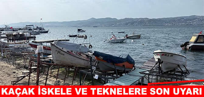 Başiskele sahili kaçak iskelelerden temizleniyor