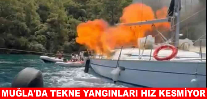 Sarsala Koyu’nda özel tekne alevlere teslim oldu