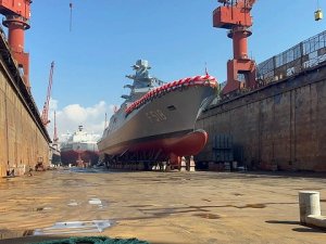 Yalova'da TCG İçel Fırkateyni suya indirildi