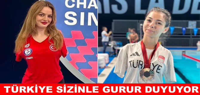 Milli para yüzücü Sevilay'dan gümüş, Sümeyye'den bronz madalya