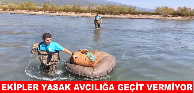 Söke’de yasak sürütme ağları ele geçirildi