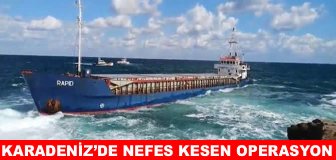 Kefken’de karaya oruran gemiden yakıt tahliyesi