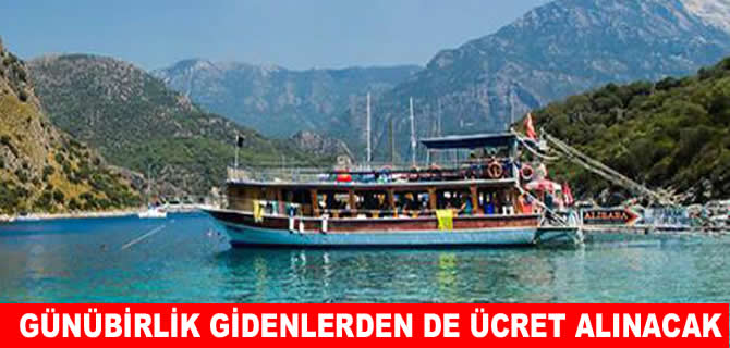 Adalara  günübirlik gidenlere de giriş ücreti kapıda