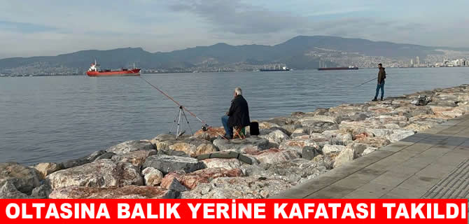 İzmir’de korkunç olay! Oltasına kafatası takıldı