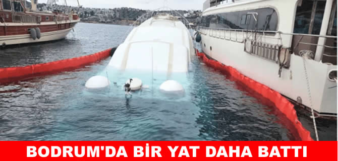 Bodrum’da 40 milyonluk yat bağlı olduğu iskelede battı