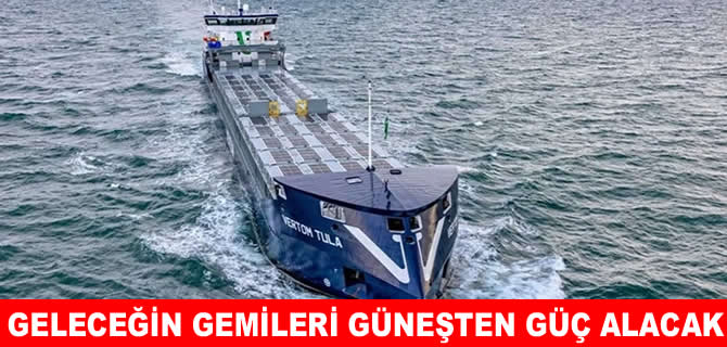Yük gemisine güneş enerjisi santrali kurdular
