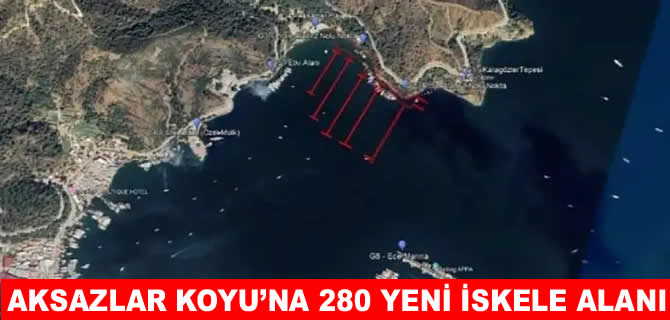 Aksazlar Koyu'nda 280 tekne kapasiteli iskele alanı