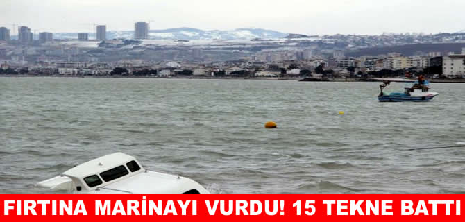 Fırtına Kurupelit Marina'da 15 tekneyi batırdı!