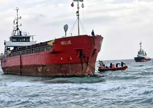 Tekirdağ’da karaya oturan gemi kurtarıldı