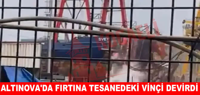 Yalova'da tersanede vinç devrildi