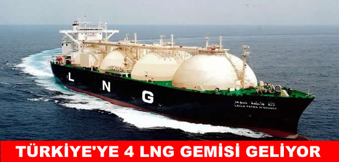 Türkiye'ye 3 ülkeden 4 LNG gemisi gelecek