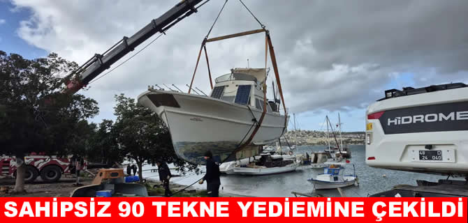 Bodrum’da sahipsiz 90 tekne yediemin deposuna çekildi