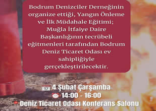 Bodrum’da denizcilere yönelik yangın eğitimi düzenleniyor