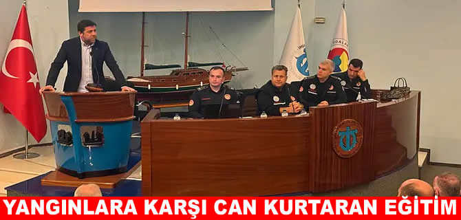 Sezon öncesi tekne yangınlarına karşı can kurtaran eğitim