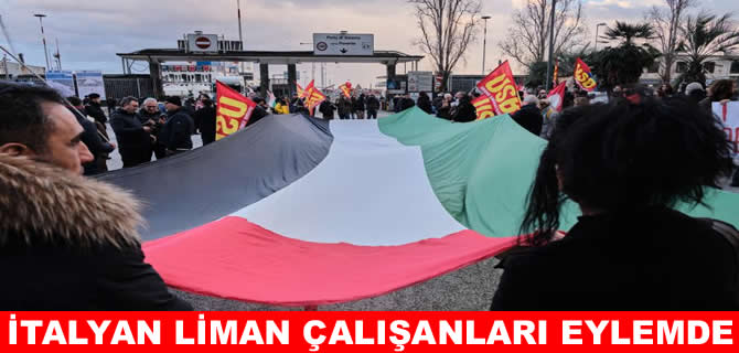 İtalya'da liman işçileri 'savaşlara silah taşımaya hayır' eylemi yaptı
