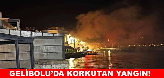 Gelibolu’da kayıkhanede  korkutan yangın