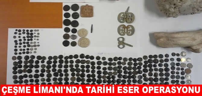 Çeşme Limanı'nda 7 bin 550 tarihi eser yakalandı