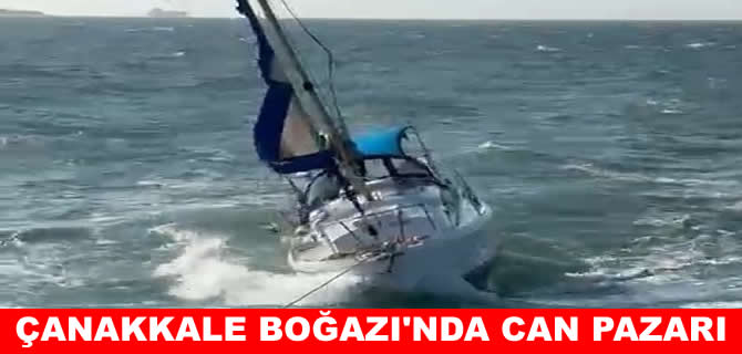 Sürüklenen yelkenlinin yardımına balıkçılar koştu