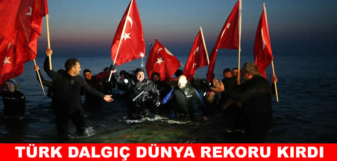 Türk  dalgıç Mazlum Kibar Guinness Dünya Rekoru'nu kırdı
