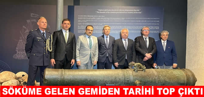 Aliağa’ya söküme gelen gemiden tarihi bronz top çıktı