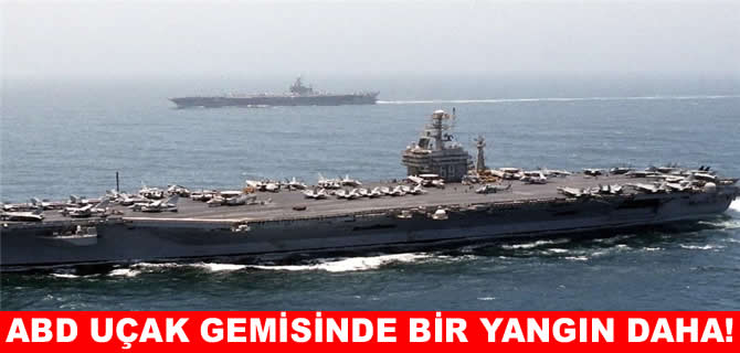 ABD uçak gemisinde yine yangın çıktı, yaralılar var!