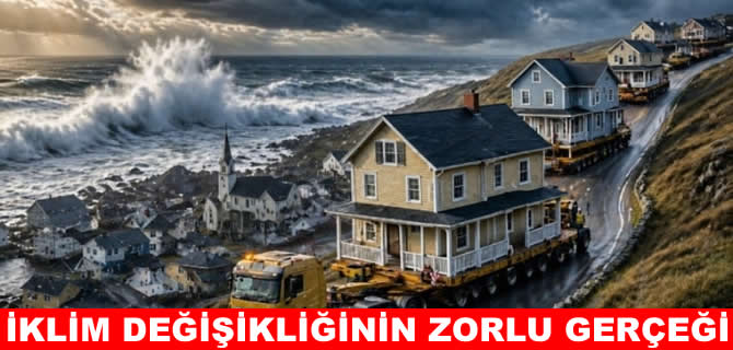 Deniz tehdidi altındaki kasabayı taşıyorlar