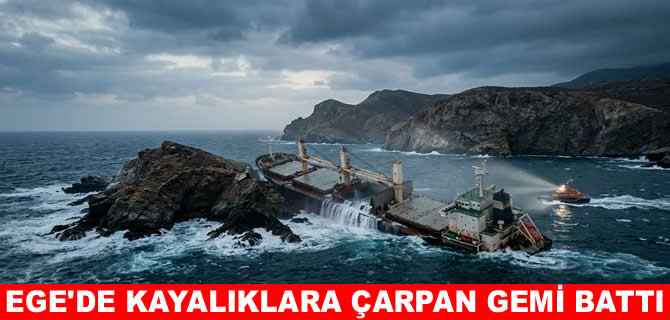 Ege Denizi’nde kargo gemisi battı: 8 Türk mürettebat kurtarıldı