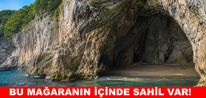 Denizin ortasındaki Dikenlikaya Deniz Mağarası