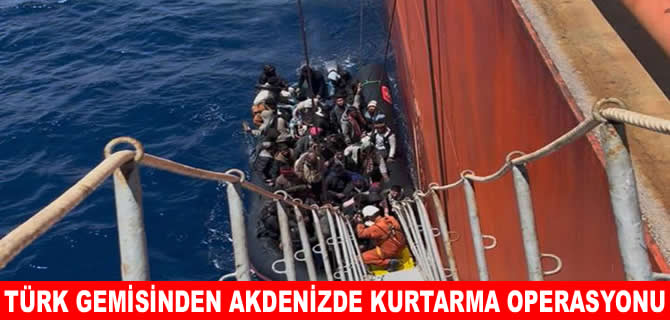 Ölümle burun buruna gelen göçmenleri Türk gemisi kurtardı