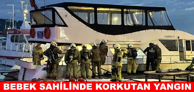 Bebek sahilinde yürekleri ağıza getiren tekne yangını