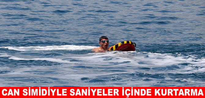 Deniz polisinden elektronik can simidiyle saniyeler içinde kurtarma